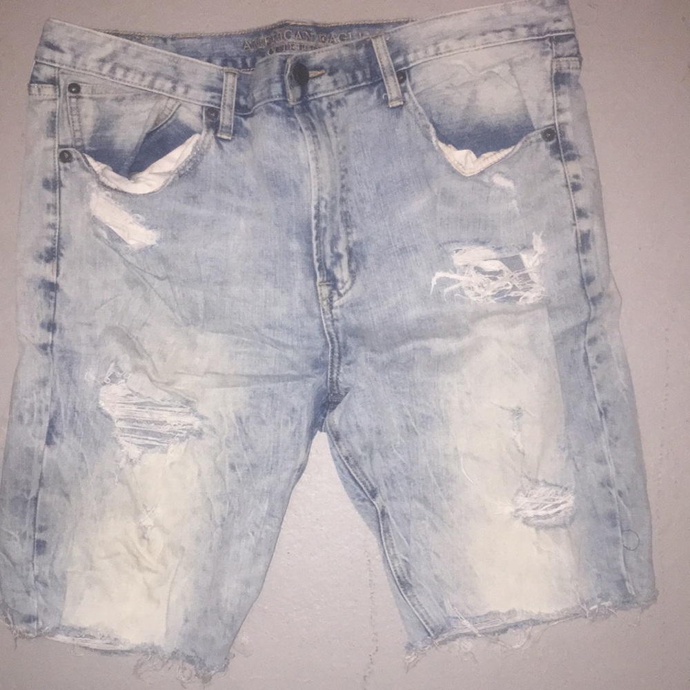 Men’s blue jeans destroyed